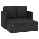 vidaXL 2-delige Loungeset met kussens poly rattan bruin
