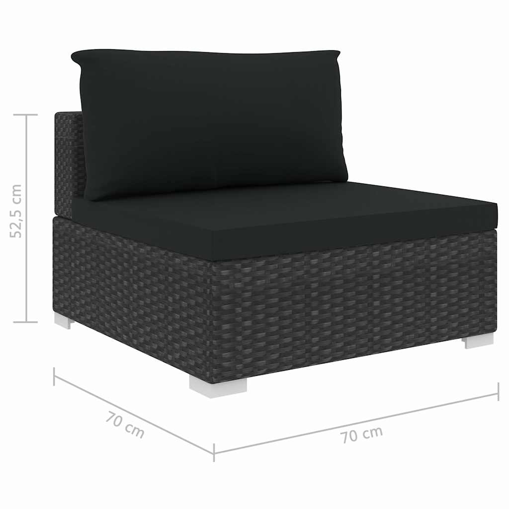 vidaXL 8-Piece Poly Rattan Lounge Set with Cushions Brown