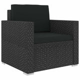 vidaXL 8-Piece Poly Rattan Lounge Set with Cushions Brown