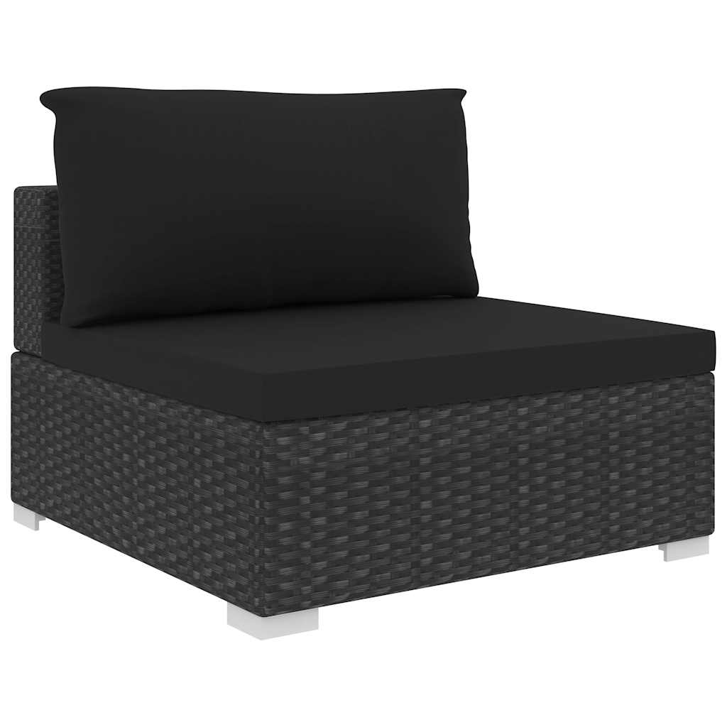 vidaXL 8-Piece Poly Rattan Lounge Set with Cushions Brown