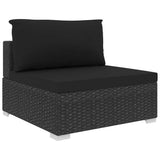 vidaXL 8-Piece Poly Rattan Lounge Set with Cushions Brown