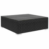 vidaXL 8-Piece Poly Rattan Lounge Set with Cushions Brown
