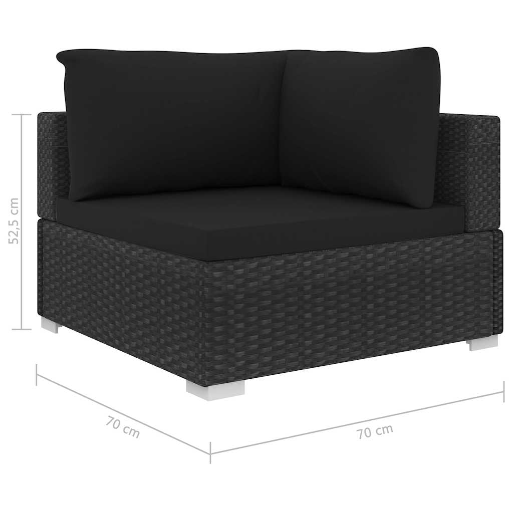 vidaXL 8-Piece Poly Rattan Lounge Set with Cushions Brown