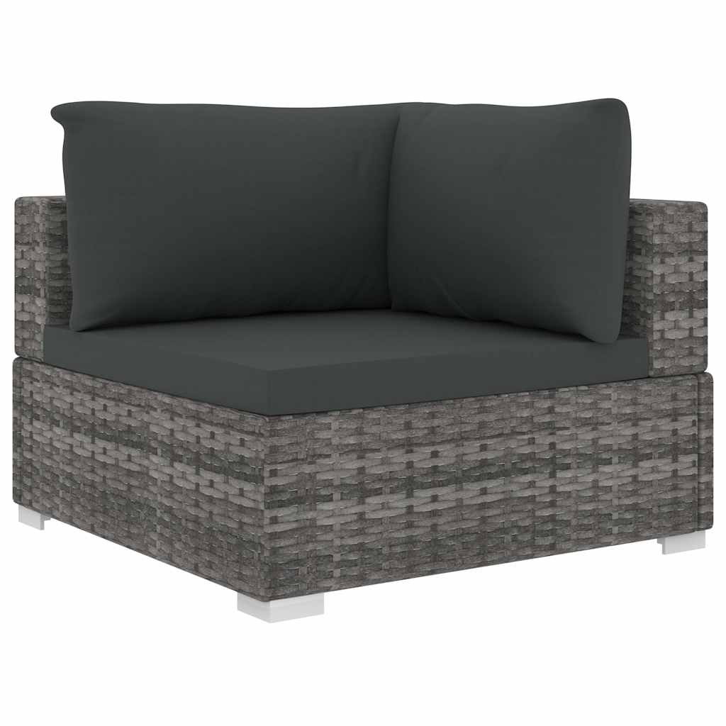 vidaXL 6-delige Loungeset met kussens poly rattan bruin