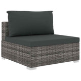vidaXL 6-delige Loungeset met kussens poly rattan bruin