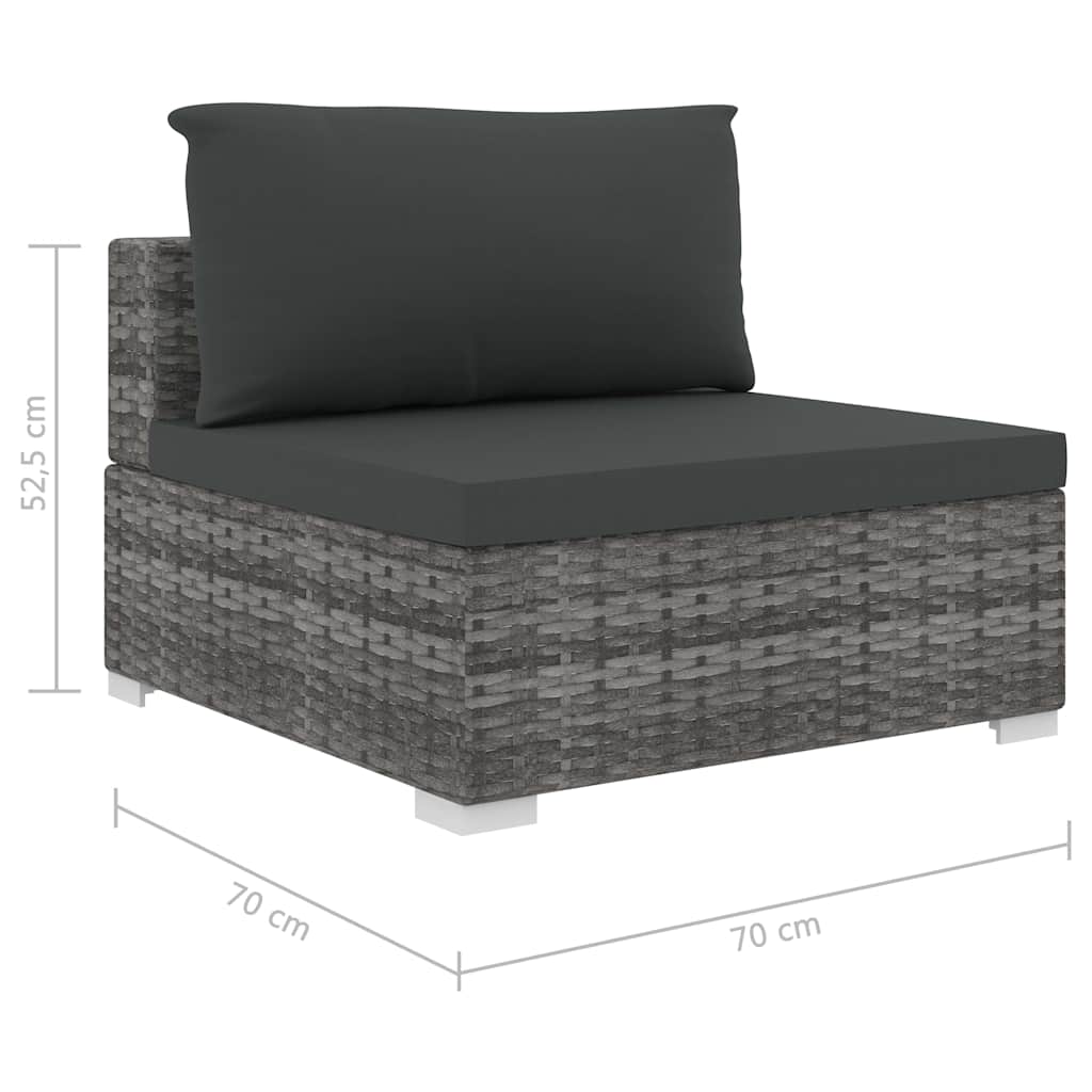 vidaXL 6-delige Loungeset met kussens poly rattan bruin