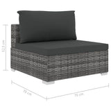vidaXL 6-delige Loungeset met kussens poly rattan bruin