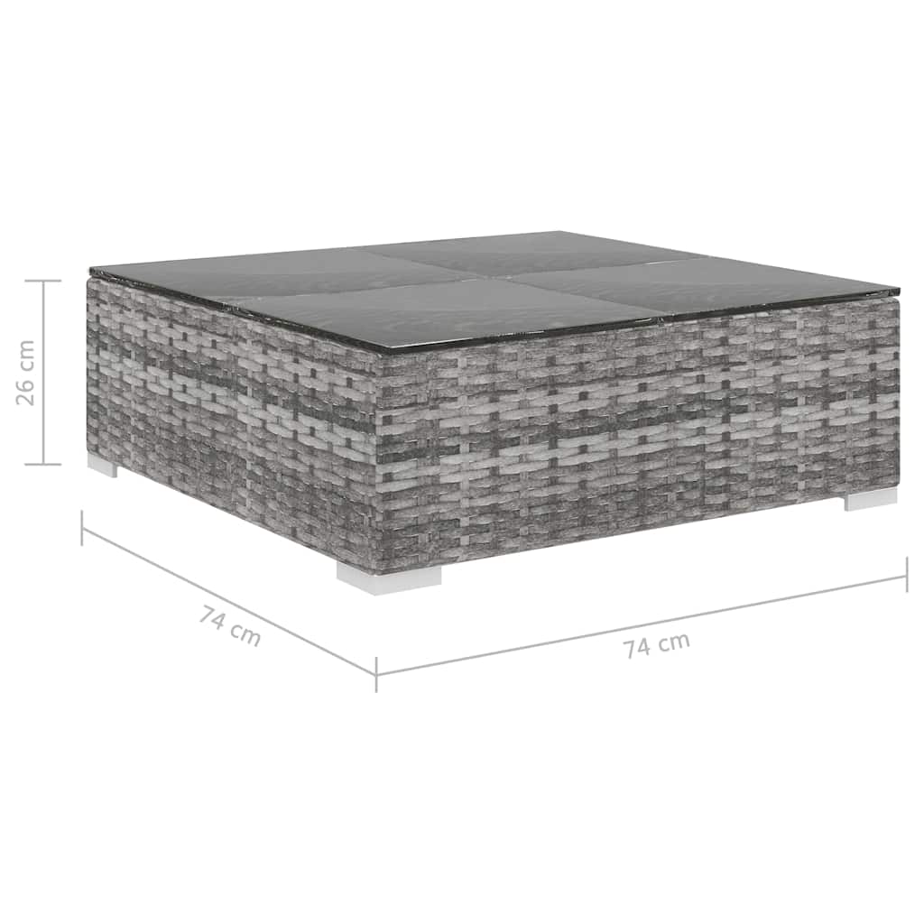 vidaXL 6-delige Loungeset met kussens poly rattan bruin