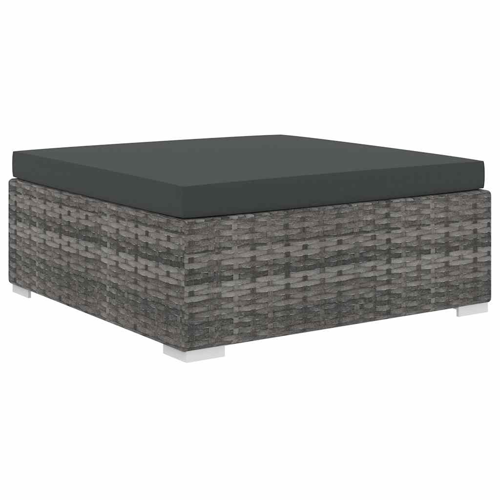 vidaXL 9-delige Loungeset met kussens poly rattan grijs