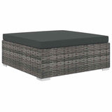 vidaXL 9-delige Loungeset met kussens poly rattan grijs
