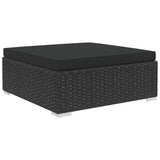 vidaXL 4-delige Loungeset met kussens poly rattan bruin