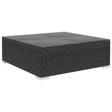 vidaXL 4-delige Loungeset met kussens poly rattan bruin