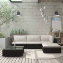 vidaXL 5-Piece Lounge Set with Cushions Poly Rattan Black