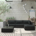 vidaXL 5-Piece Lounge Set with Cushions Poly Rattan Black