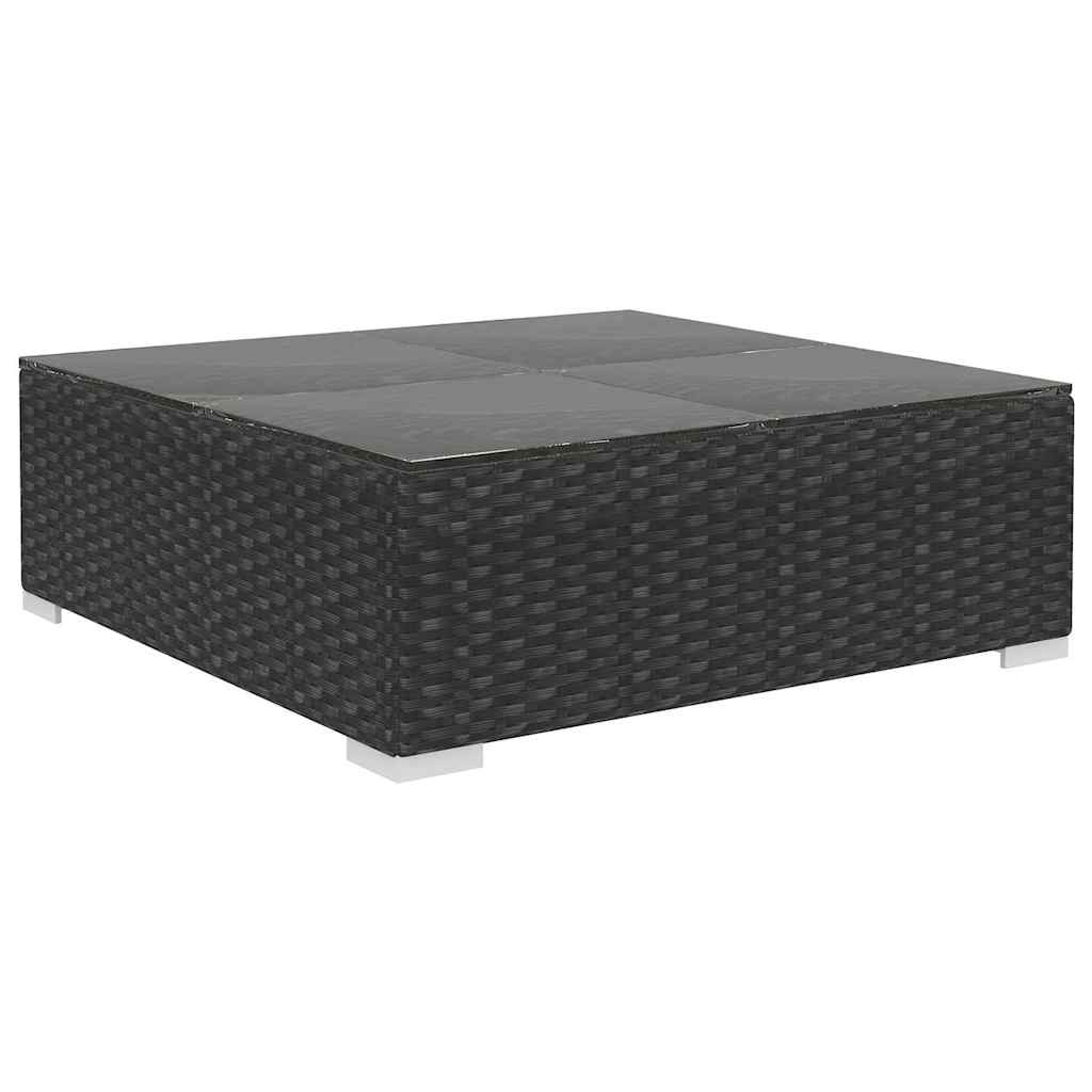 vidaXL 9-piece Lounge Set with cushions poly rattan black