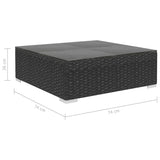vidaXL 9-piece Lounge Set with cushions poly rattan black