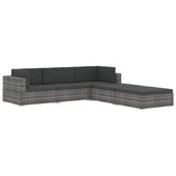vidaXL Middenbank 1 st met kussens poly rattan bruin