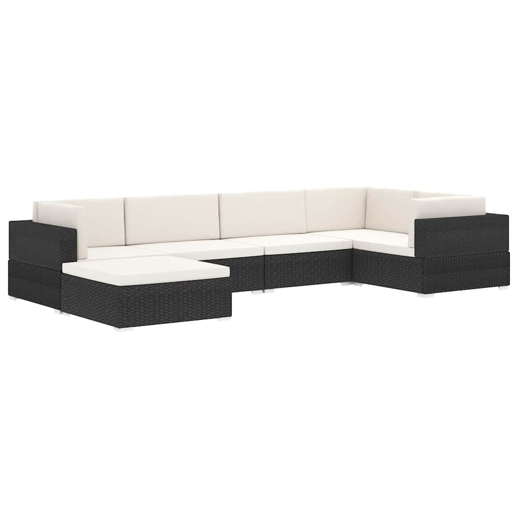 vidaXL Middenbank 1 st met kussens poly rattan bruin