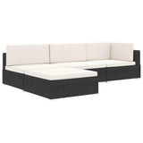 vidaXL Middenbank 1 st met kussens poly rattan bruin