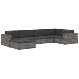vidaXL Middenbank 1 st met kussens poly rattan bruin