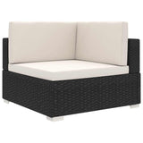 vidaXL Middenbank 1 st met kussens poly rattan bruin