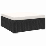 vidaXL Middenbank 1 st met kussens poly rattan bruin