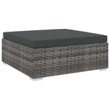 vidaXL Middenbank 1 st met kussens poly rattan bruin