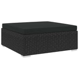 vidaXL Middenbank 1 st met kussens poly rattan bruin
