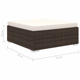 vidaXL 10-Piece Lounge Set with Cushions Poly Rattan Brown