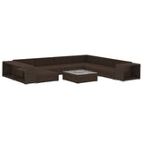 vidaXL 10-Piece Lounge Set with Cushions Poly Rattan Brown