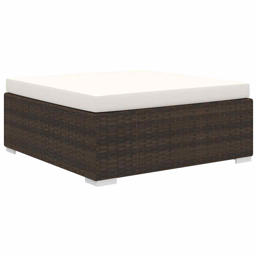 vidaXL 10-Piece Lounge Set with Cushions Poly Rattan Brown