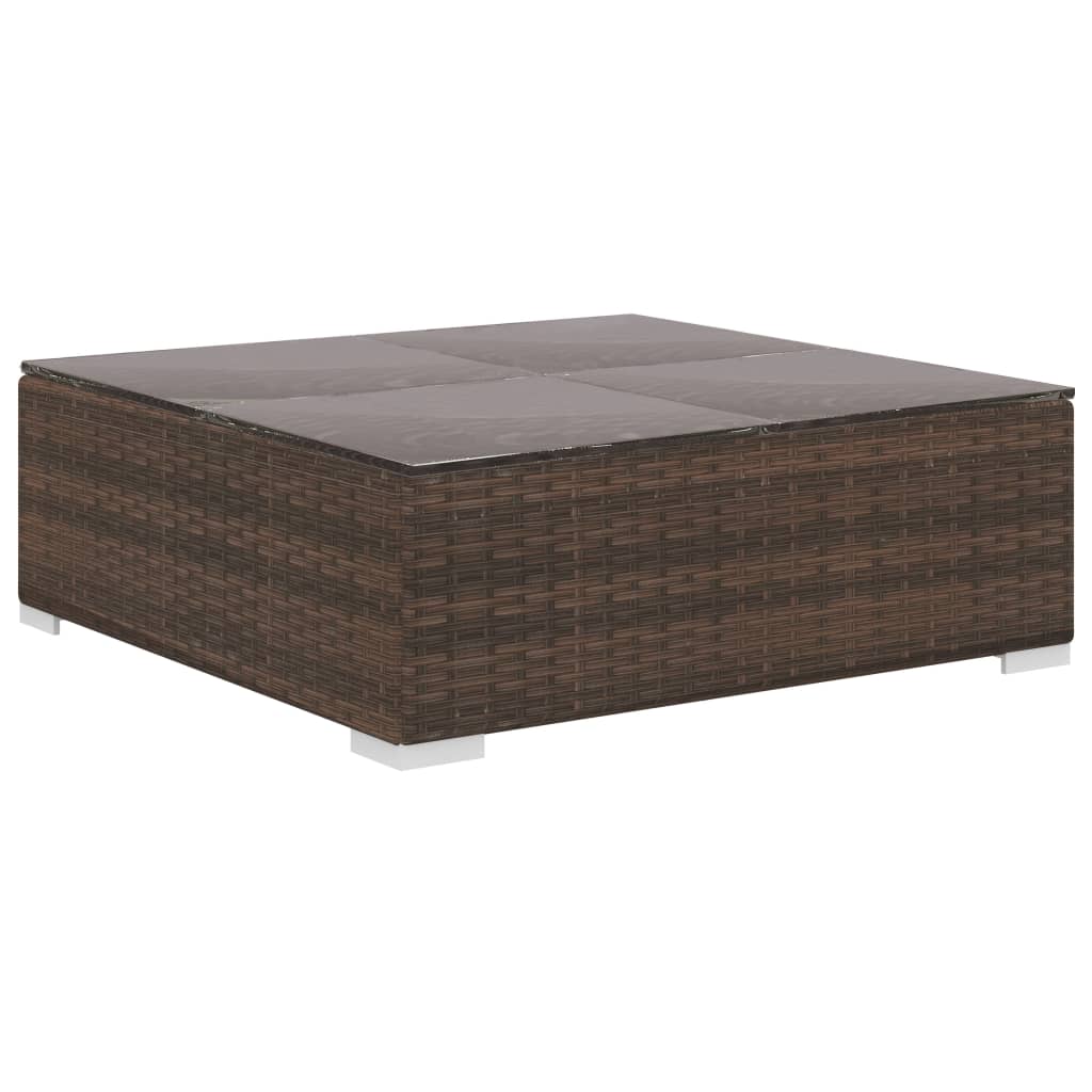 vidaXL 10-Piece Lounge Set with Cushions Poly Rattan Brown