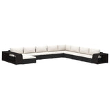 vidaXL 11-Piece Lounge Set with Cushions Poly Rattan Black