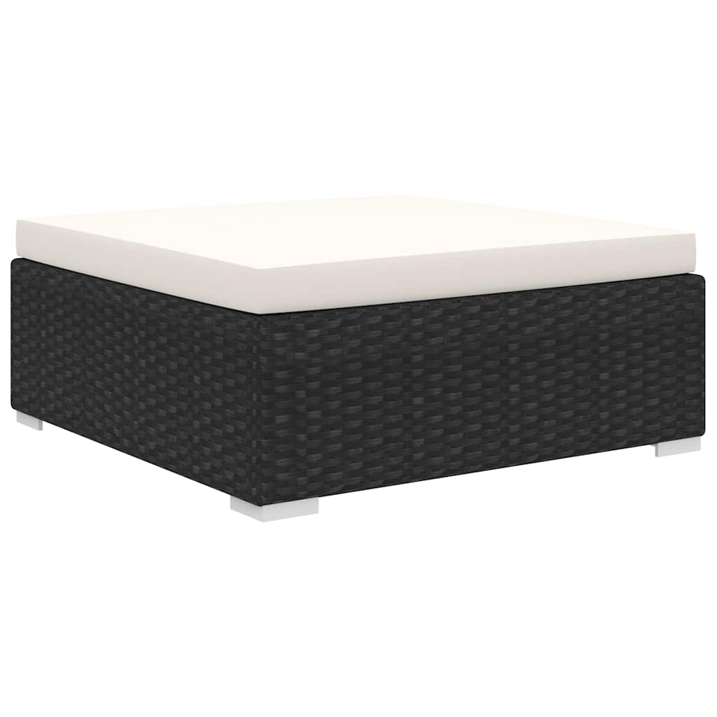 vidaXL 11-Piece Lounge Set with Cushions Poly Rattan Black