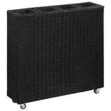 vidaXL Plantenbak verhoogd met 4 potten 80x22x79 cm poly rattan zwart