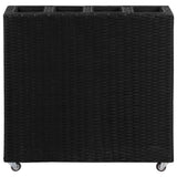 vidaXL Plantenbak verhoogd met 4 potten 80x22x79 cm poly rattan zwart