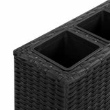 vidaXL Plantenbak verhoogd met 4 potten 80x22x79 cm poly rattan zwart