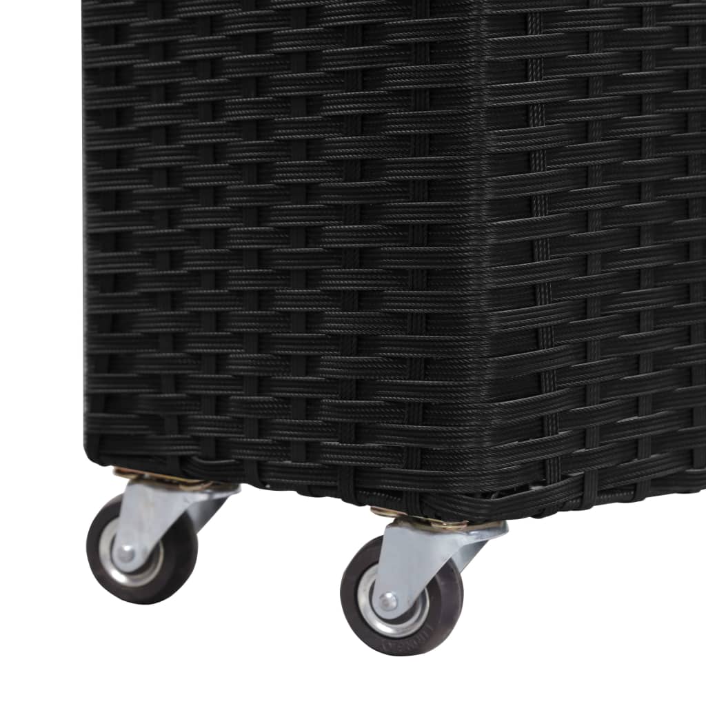 vidaXL Plantenbak verhoogd met 4 potten 80x22x79 cm poly rattan zwart