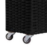 vidaXL Plantenbak verhoogd met 4 potten 80x22x79 cm poly rattan zwart