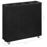 vidaXL Plantenbak verhoogd met 4 potten 80x22x79 cm poly rattan zwart