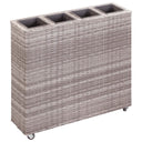 vidaXL Plantenbak verhoogd met 4 potten 80x22x79 cm poly rattan zwart