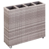 vidaXL Plantenbak verhoogd met 4 potten 80x22x79 cm poly rattan zwart