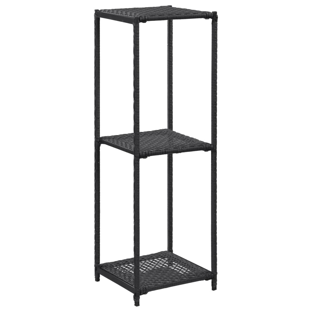 vidaXL Storage Rack 30x30x90 cm Poly Rattan Black