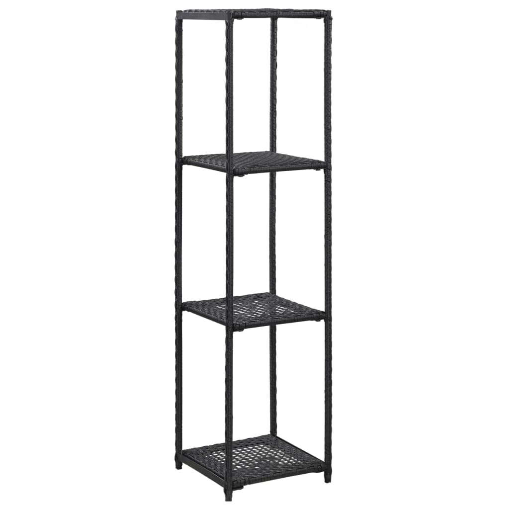vidaXL Storage Rack 30x30x90 cm Poly Rattan Black