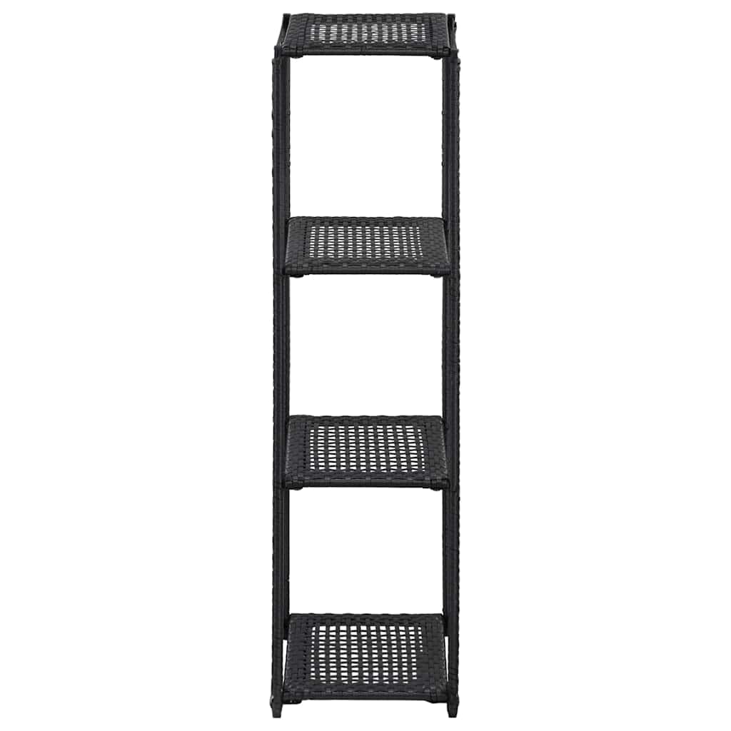 vidaXL Storage Rack 30x30x90 cm Poly Rattan Black