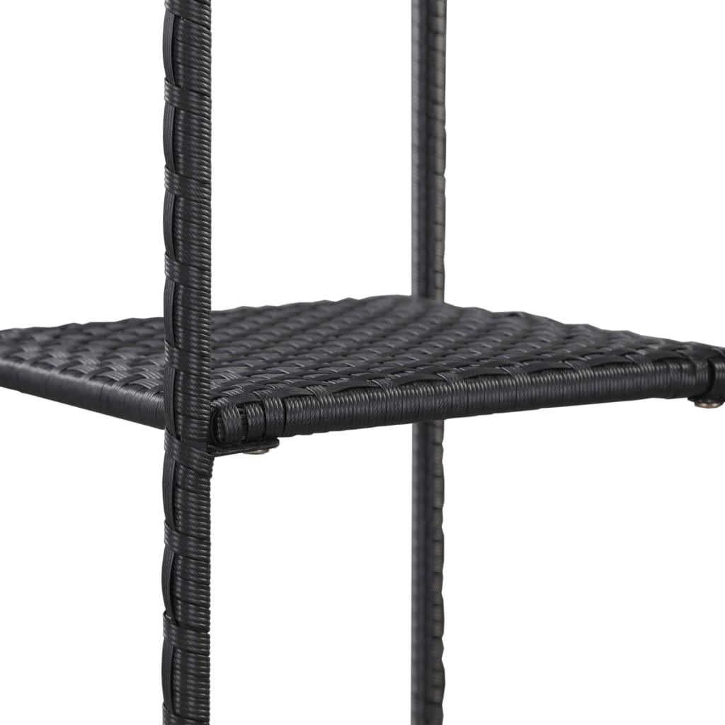 vidaXL Storage Rack 30x30x90 cm Poly Rattan Black