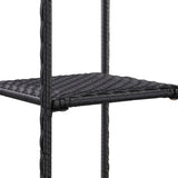 vidaXL Storage Rack 30x30x90 cm Poly Rattan Black