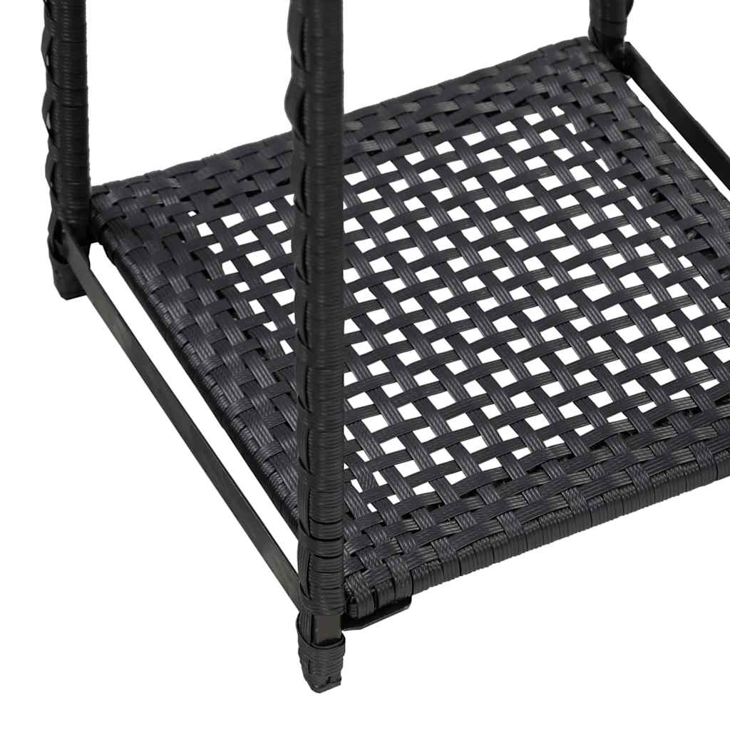 vidaXL Storage Rack 30x30x90 cm Poly Rattan Black