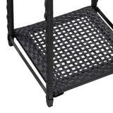 vidaXL Storage Rack 30x30x90 cm Poly Rattan Black