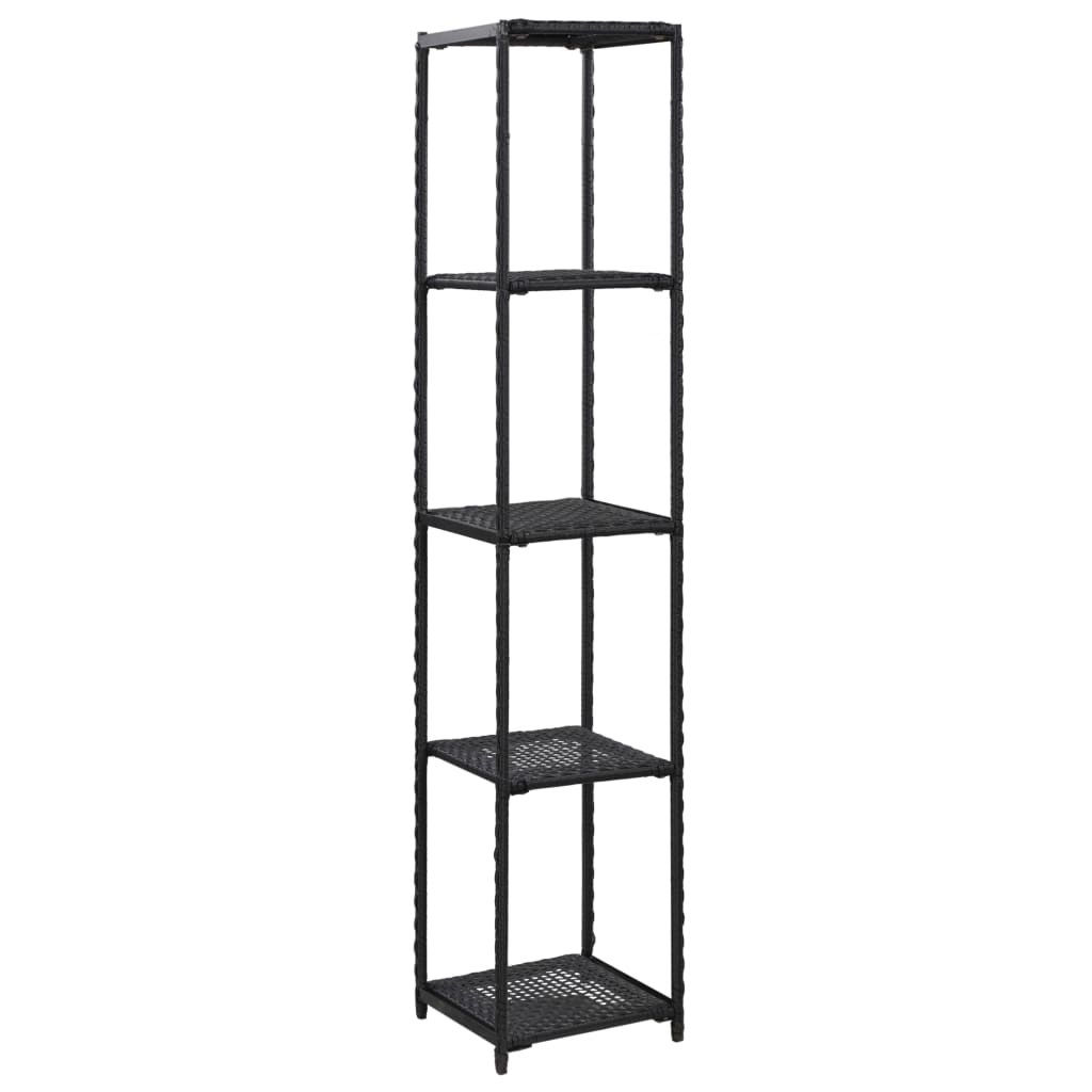 vidaXL Storage Rack 30x30x90 cm Poly Rattan Black